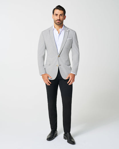 Athletic Fit Stretch Blazer - Lightweight Heathered Light Grey | State & Liberty Suits|Blazers