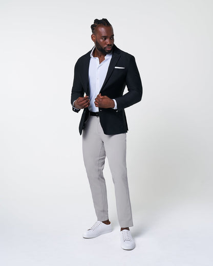 Athletic Fit Stretch Blazer - Black Seersucker | State & Liberty Suits|Blazers