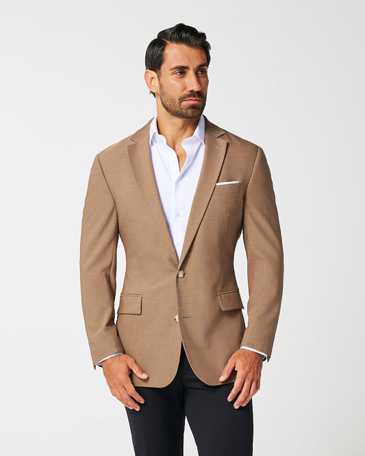 Athletic Fit Stretch Blazer - Heathered Cappuccino | State & Liberty Suits|Blazers