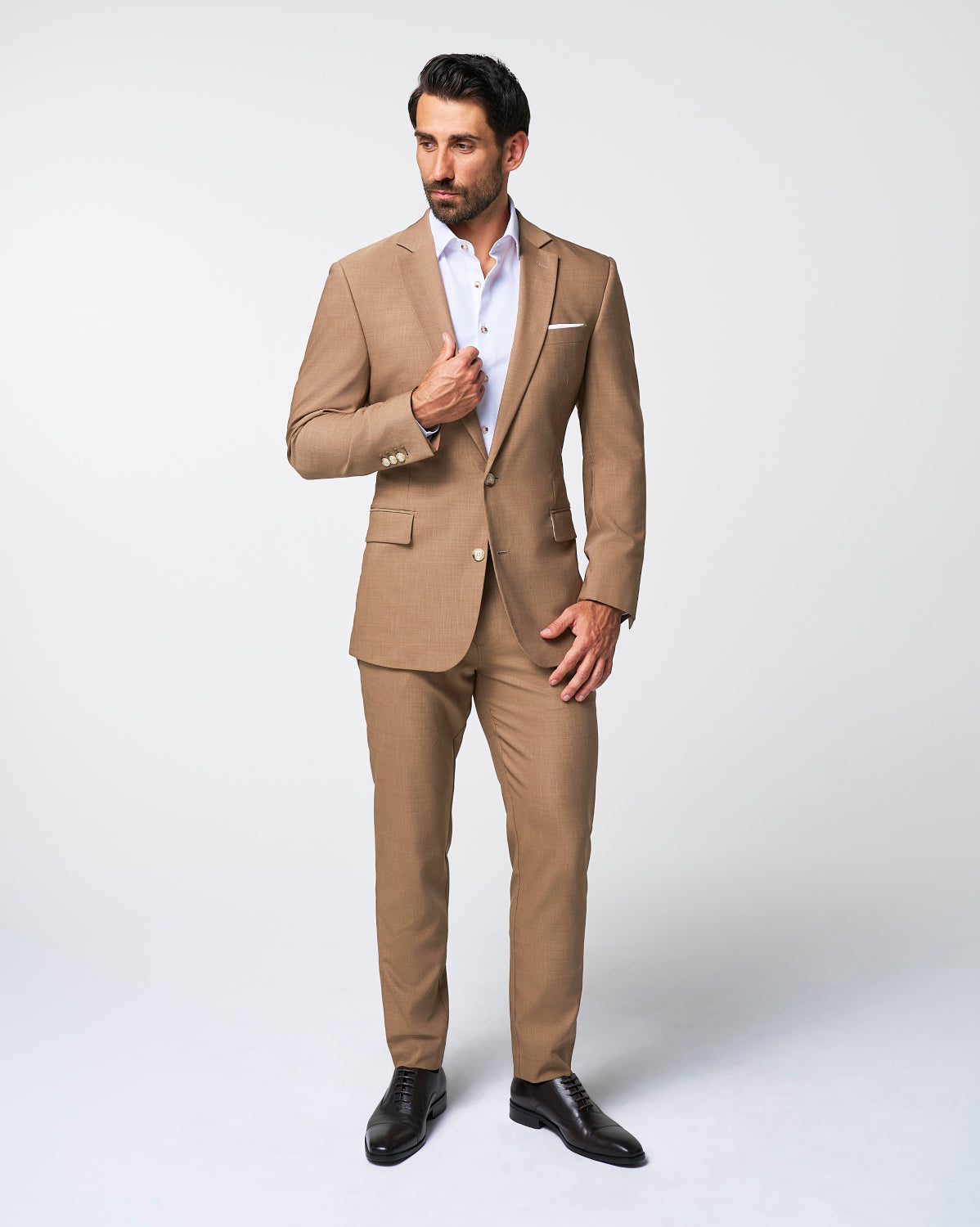 Athletic Fit Stretch Blazer - Heathered Cappuccino | State & Liberty Suits|Blazers