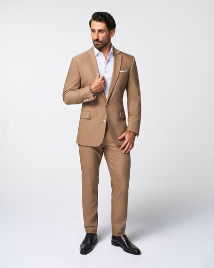 Athletic Fit Stretch Blazer - Heathered Cappuccino | State & Liberty Suits|Blazers