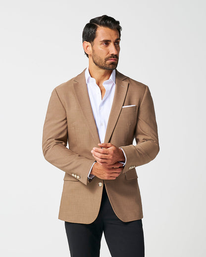 Athletic Fit Stretch Blazer - Heathered Cappuccino | State & Liberty Suits|Blazers