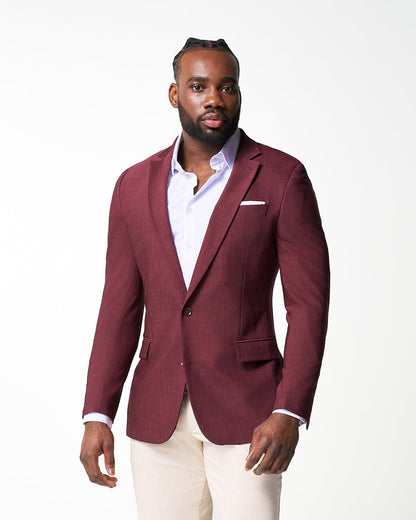 Athletic Fit Stretch Blazer - Heathered Maroon | State & Liberty Suits|Blazers
