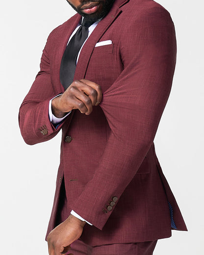 Athletic Fit Stretch Blazer - Heathered Maroon | State & Liberty Suits|Blazers