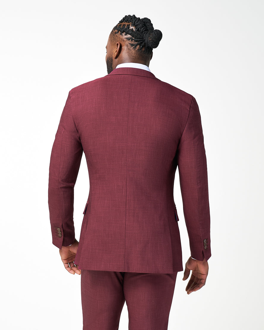 Athletic Fit Stretch Blazer - Heathered Maroon | State & Liberty Suits|Blazers