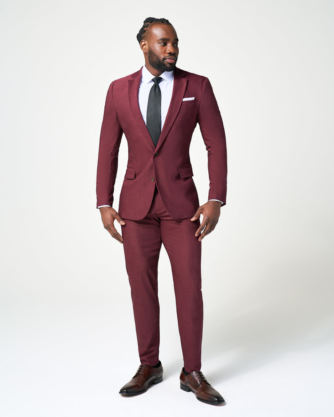 Athletic Fit Stretch Blazer - Heathered Maroon | State & Liberty Suits|Blazers