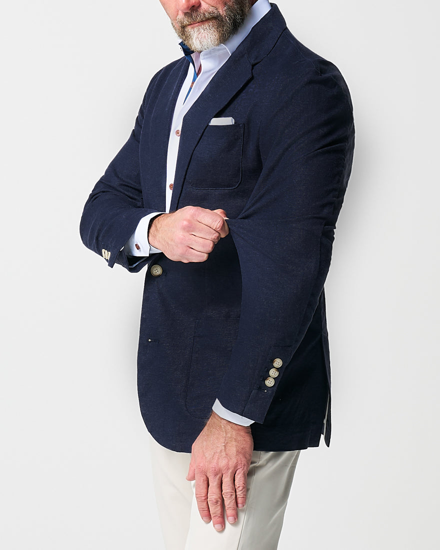Unstructured Linen Blazer - Navy | State & Liberty Suits|Blazers