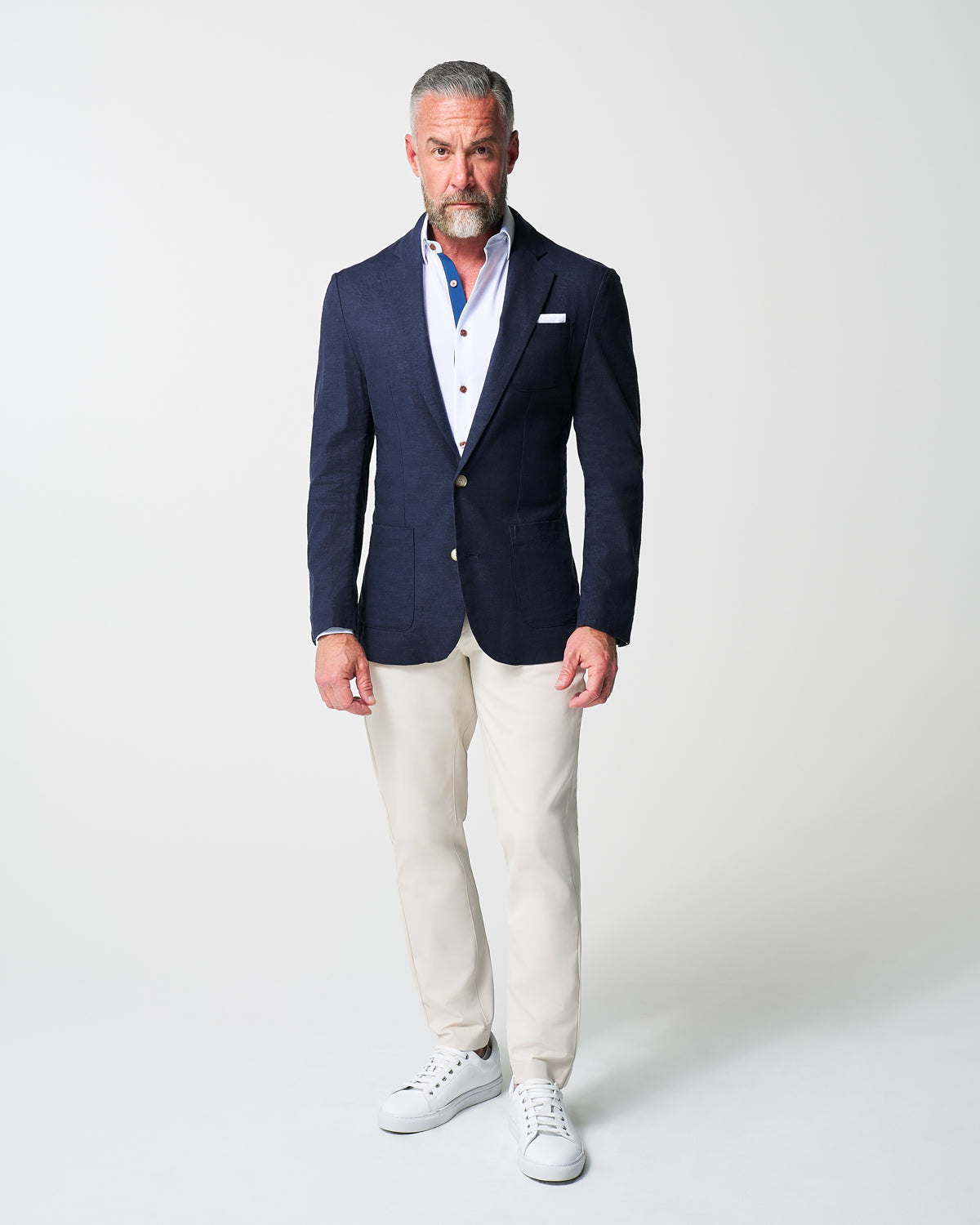 Unstructured Linen Blazer - Navy | State & Liberty Suits|Blazers