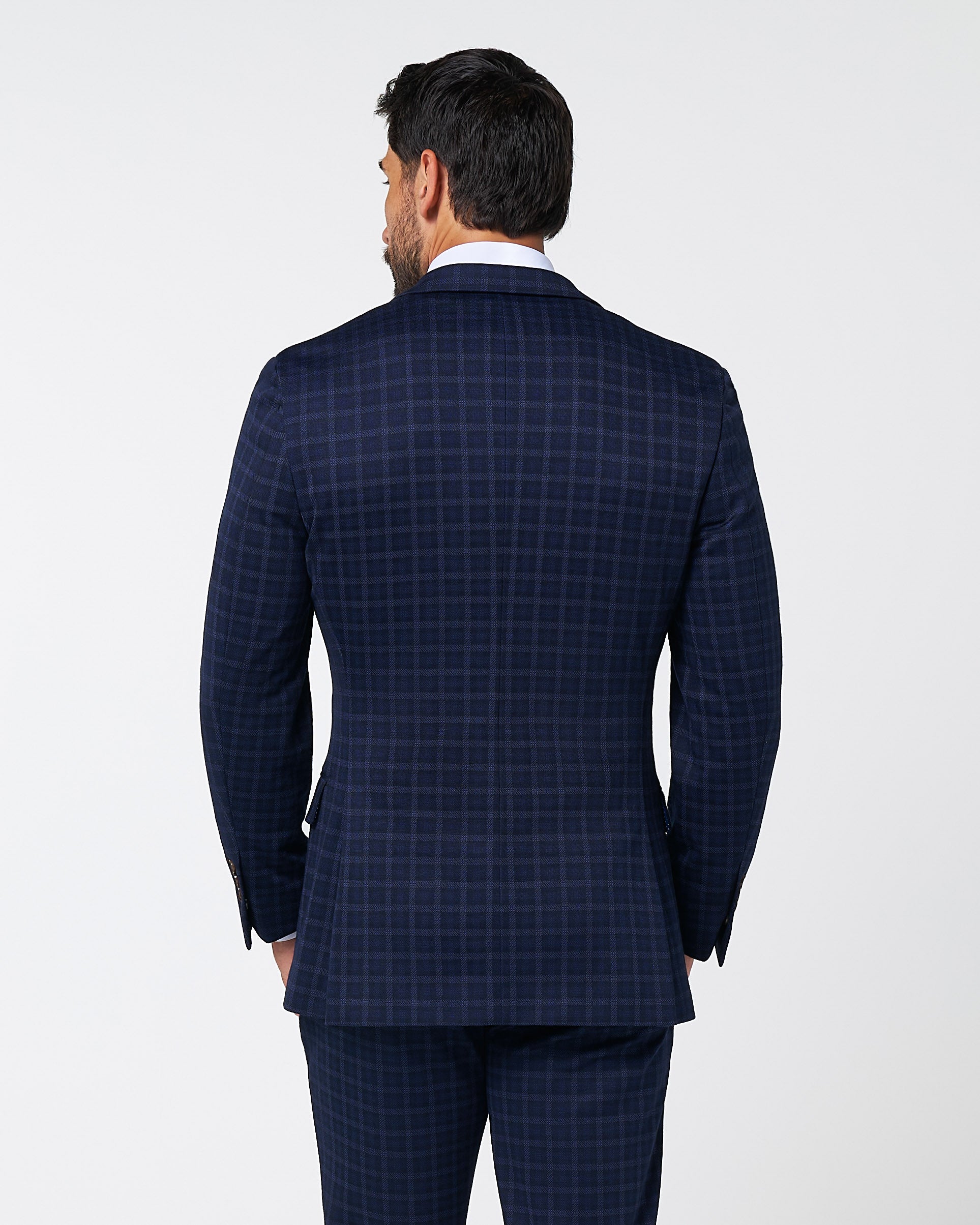 Athletic Fit Stretch Wool Blazer - Blue Plaid | State & Liberty Suits|Blazers