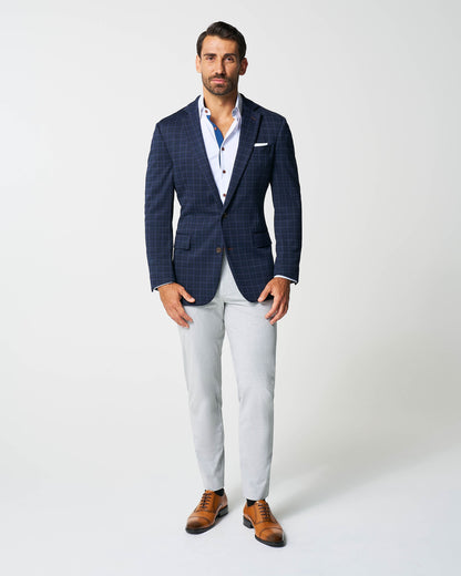 Athletic Fit Stretch Wool Blazer - Blue Plaid | State & Liberty Suits|Blazers