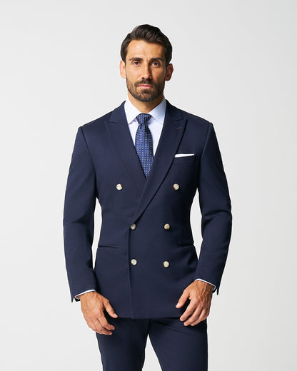Athletic Fit Stretch Blazer - Navy Double Breasted | State & Liberty Suits|Blazers