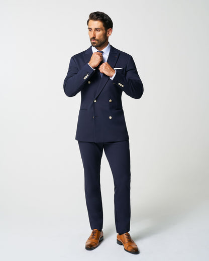 Athletic Fit Stretch Blazer - Navy Double Breasted | State & Liberty Suits|Blazers