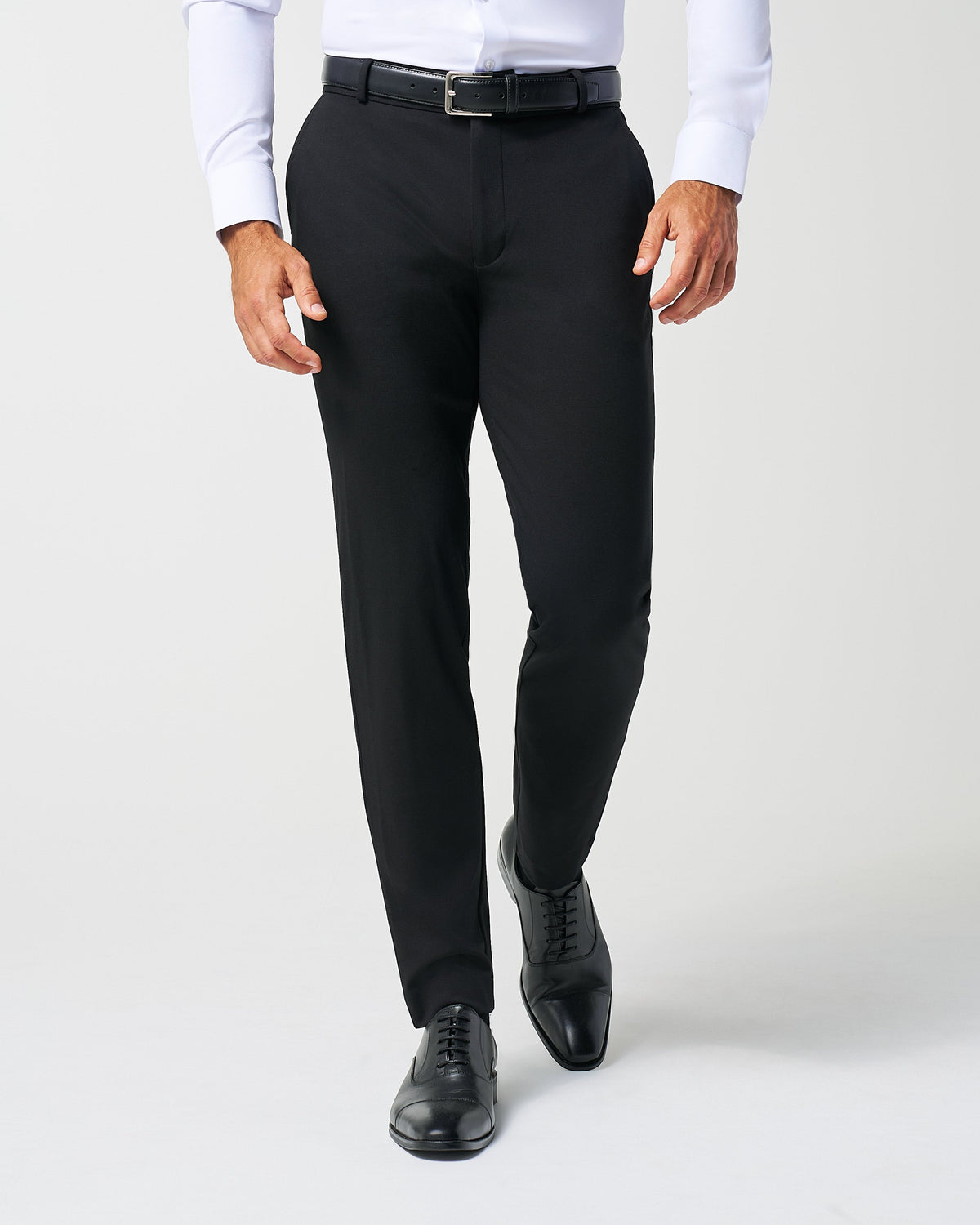 Athletic Fit Stretch Suit Pants - Black | State & Liberty Suits|Bottoms