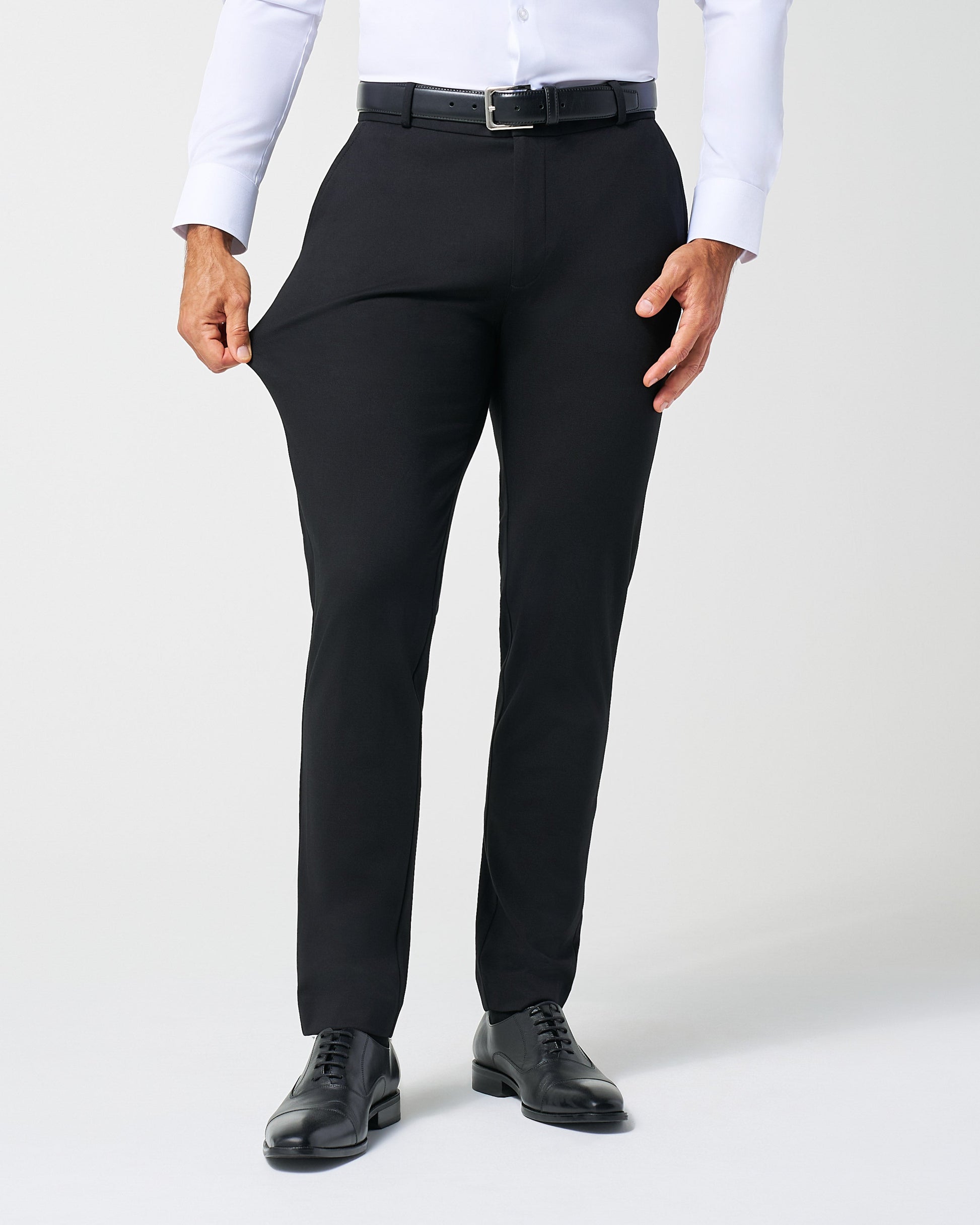 Athletic Fit Stretch Suit Pants - Black | State & Liberty Suits|Bottoms