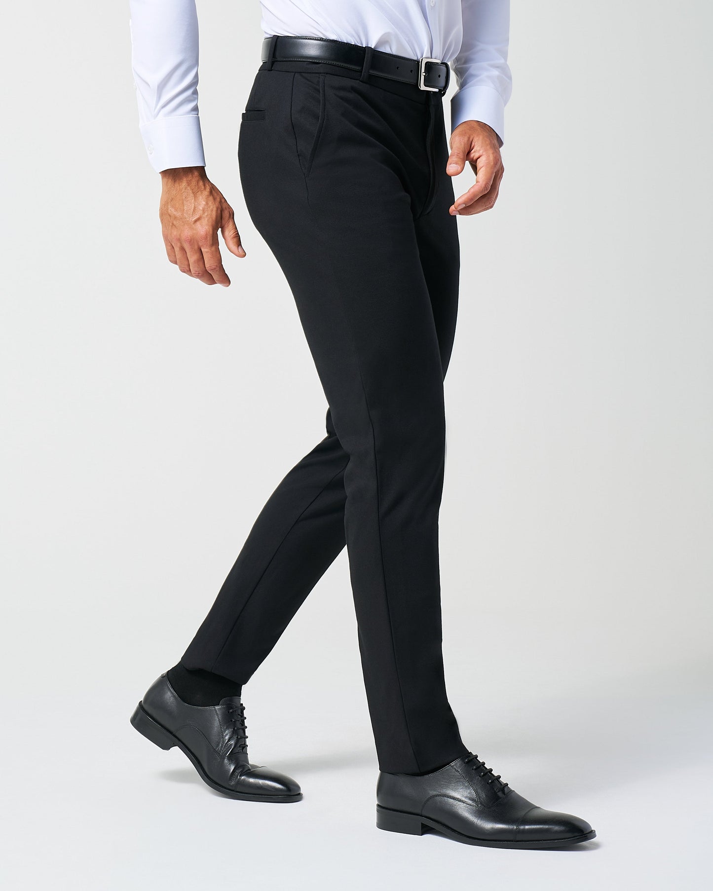 Athletic Fit Stretch Suit Pants - Black | State & Liberty Suits|Bottoms