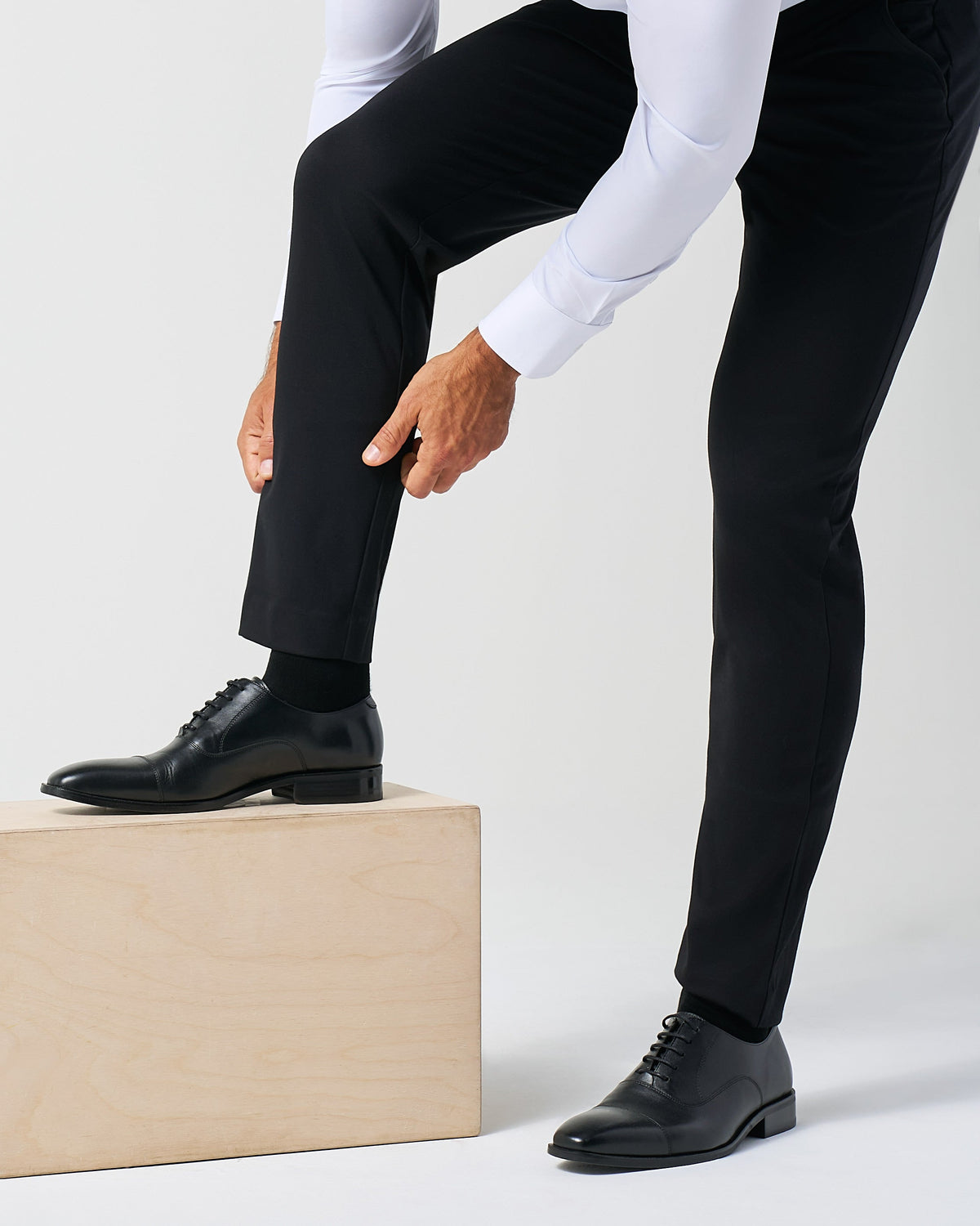 Athletic Fit Stretch Suit Pants - Black | State & Liberty Suits|Bottoms