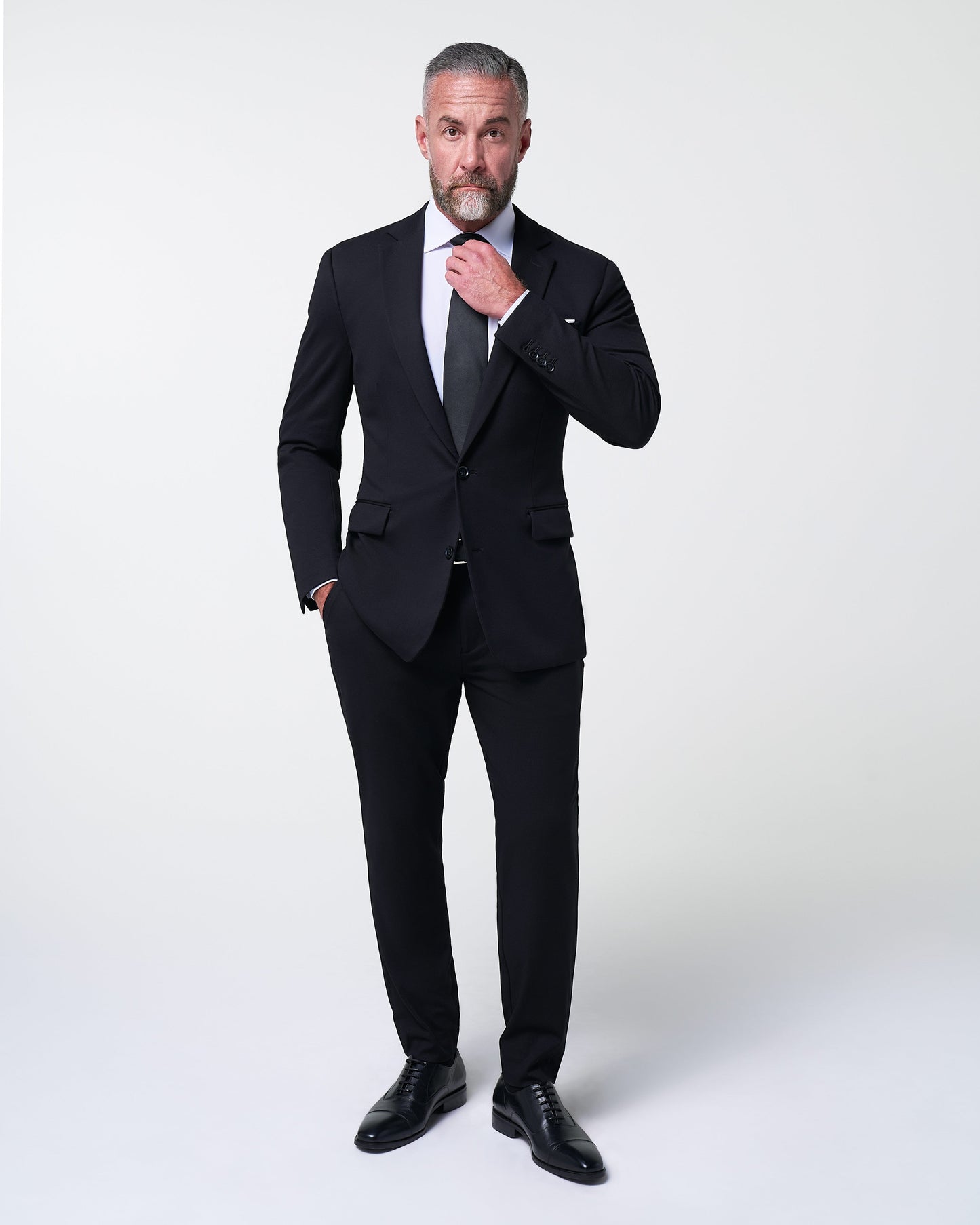 Athletic Fit Stretch Suit Pants - Black | State & Liberty Suits|Bottoms