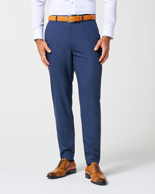 Athletic Fit Stretch Suit Pants - Heathered Navy | State & Liberty Suits|Bottoms