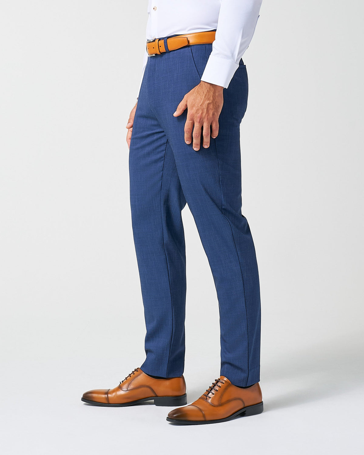 Athletic Fit Stretch Suit Pants - Heathered Navy | State & Liberty Suits|Bottoms