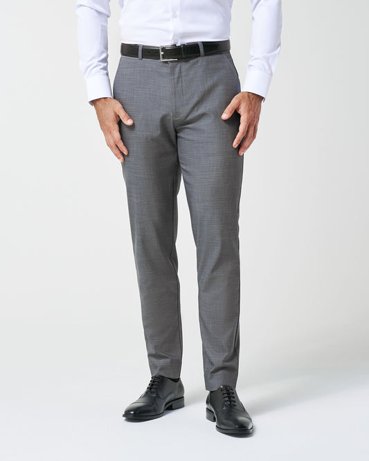 Athletic Fit Stretch Suit Pants - Heathered Grey | State & Liberty Suits|Bottoms