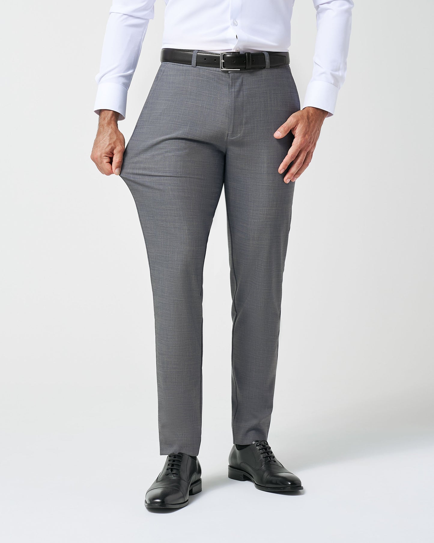 Athletic Fit Stretch Suit Pants - Heathered Grey | State & Liberty Suits|Bottoms