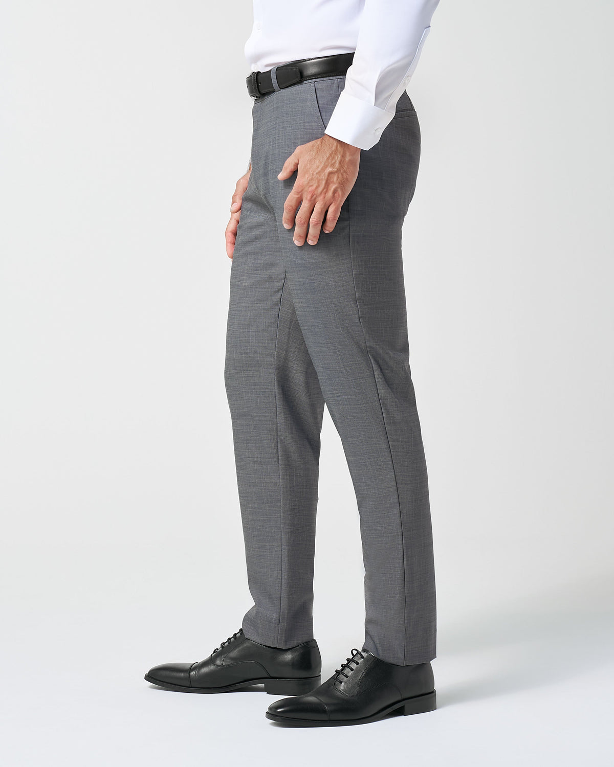 Athletic Fit Stretch Suit Pants - Heathered Grey | State & Liberty Suits|Bottoms
