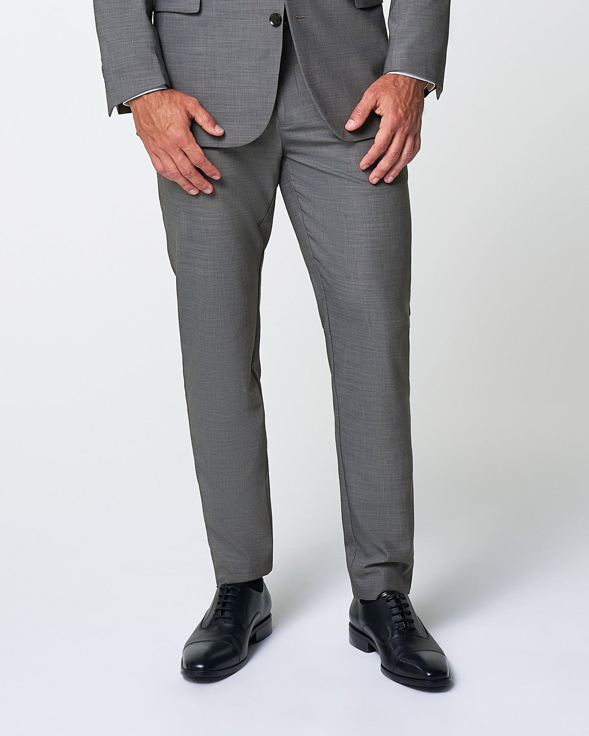 Athletic Fit Stretch Suit Pants - Heathered Grey | State & Liberty Suits|Bottoms