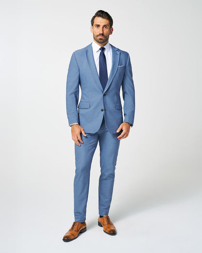 Athletic Fit Stretch Suit Pants - Heathered Light Blue | State & Liberty Suits|Bottoms