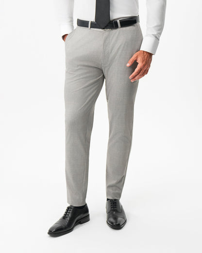 Athletic Fit Stretch Pants - Stone Crosshatch | State & Liberty Suits|Bottoms