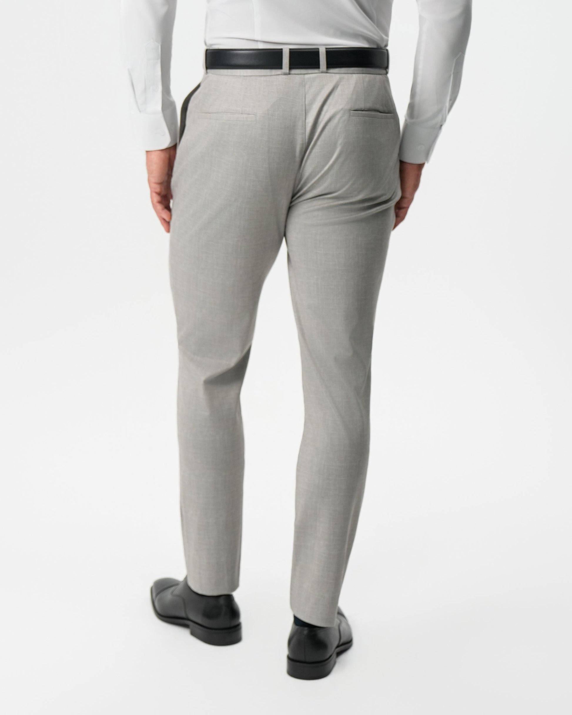 Athletic Fit Stretch Pants - Stone Crosshatch | State & Liberty Suits|Bottoms