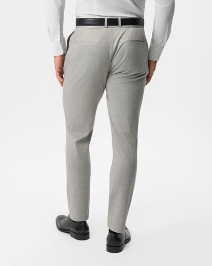 Athletic Fit Stretch Pants - Stone Crosshatch | State & Liberty Suits|Bottoms