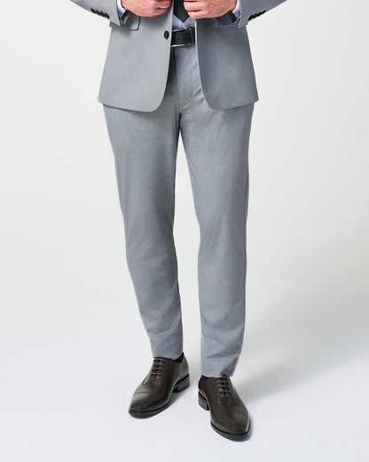 Athletic Fit Stretch Suit Pants - Slate Grey Houndstooth | State & Liberty Suits|Bottoms