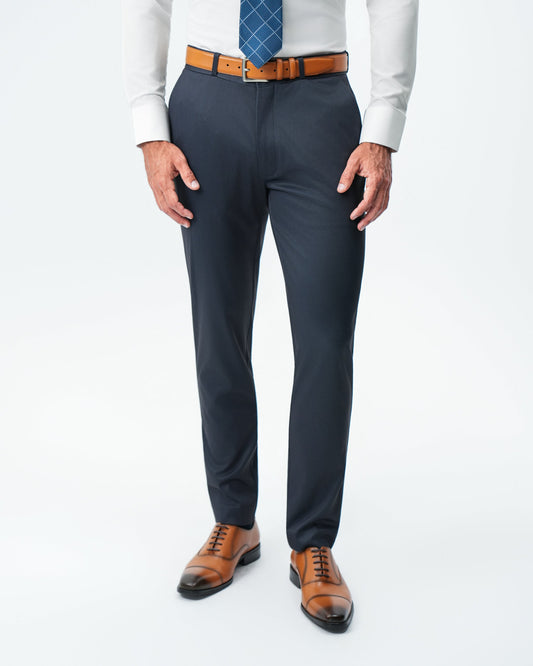 Athletic Fit Stretch Suit Pants - Navy & Black Mini Houndstooth | State & Liberty Suits