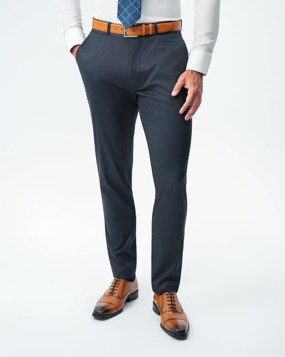 Athletic Fit Stretch Suit Pants - Navy & Black Mini Houndstooth | State & Liberty Suits