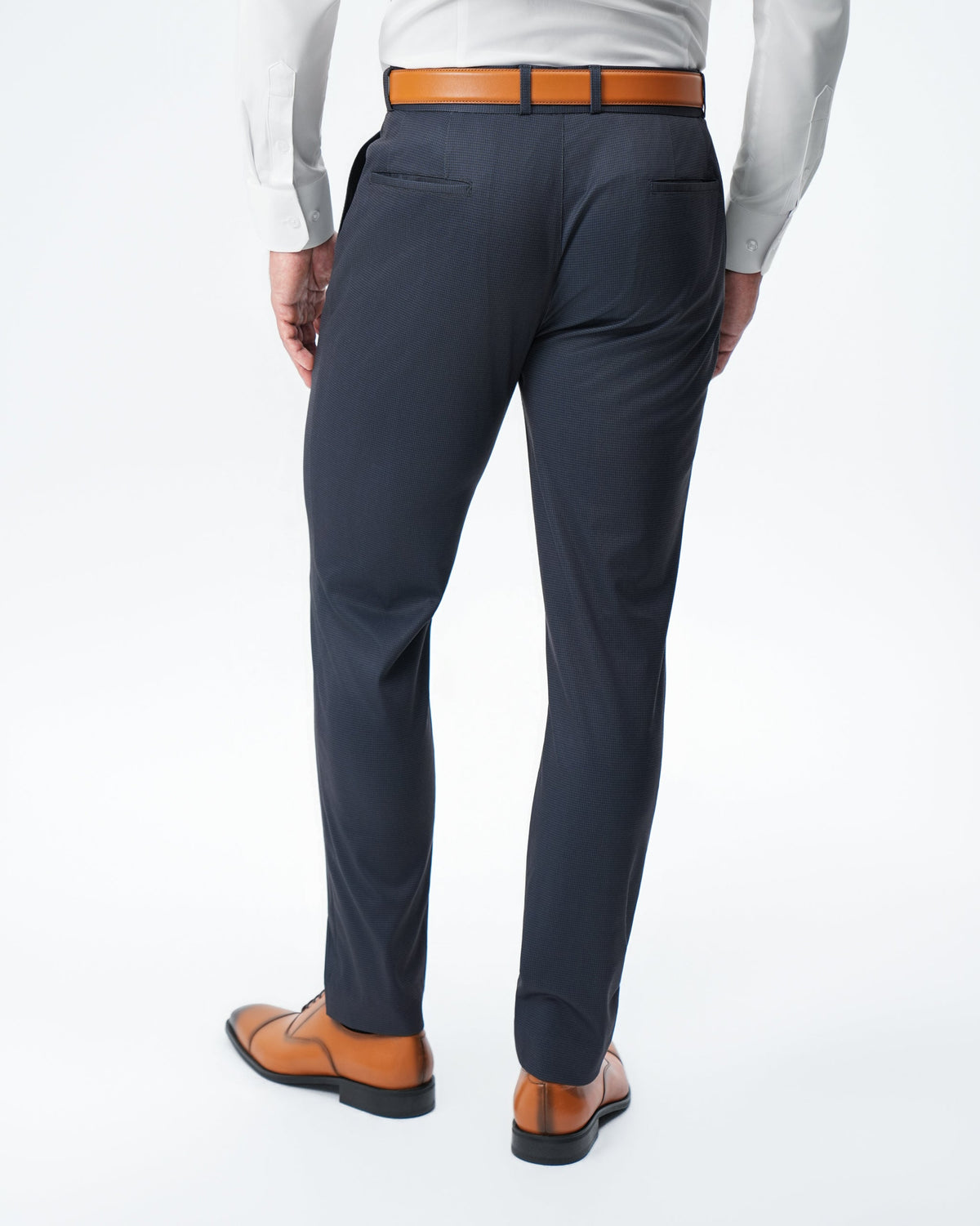 Athletic Fit Stretch Suit Pants - Navy & Black Mini Houndstooth | State & Liberty Suits
