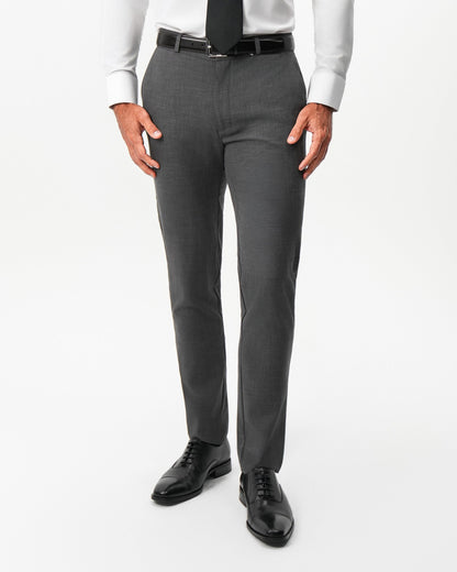 Athletic Fit Stretch Suit Pants - Dark Grey Crosshatch | State & Liberty Suits