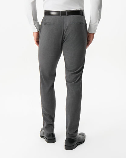Athletic Fit Stretch Suit Pants - Dark Grey Crosshatch | State & Liberty Suits