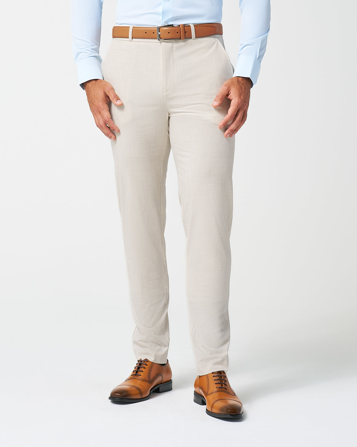 Athletic Fit Stretch Suit Pants - Lightweight Heathered Bamboo | State & Liberty Suits|Bottoms