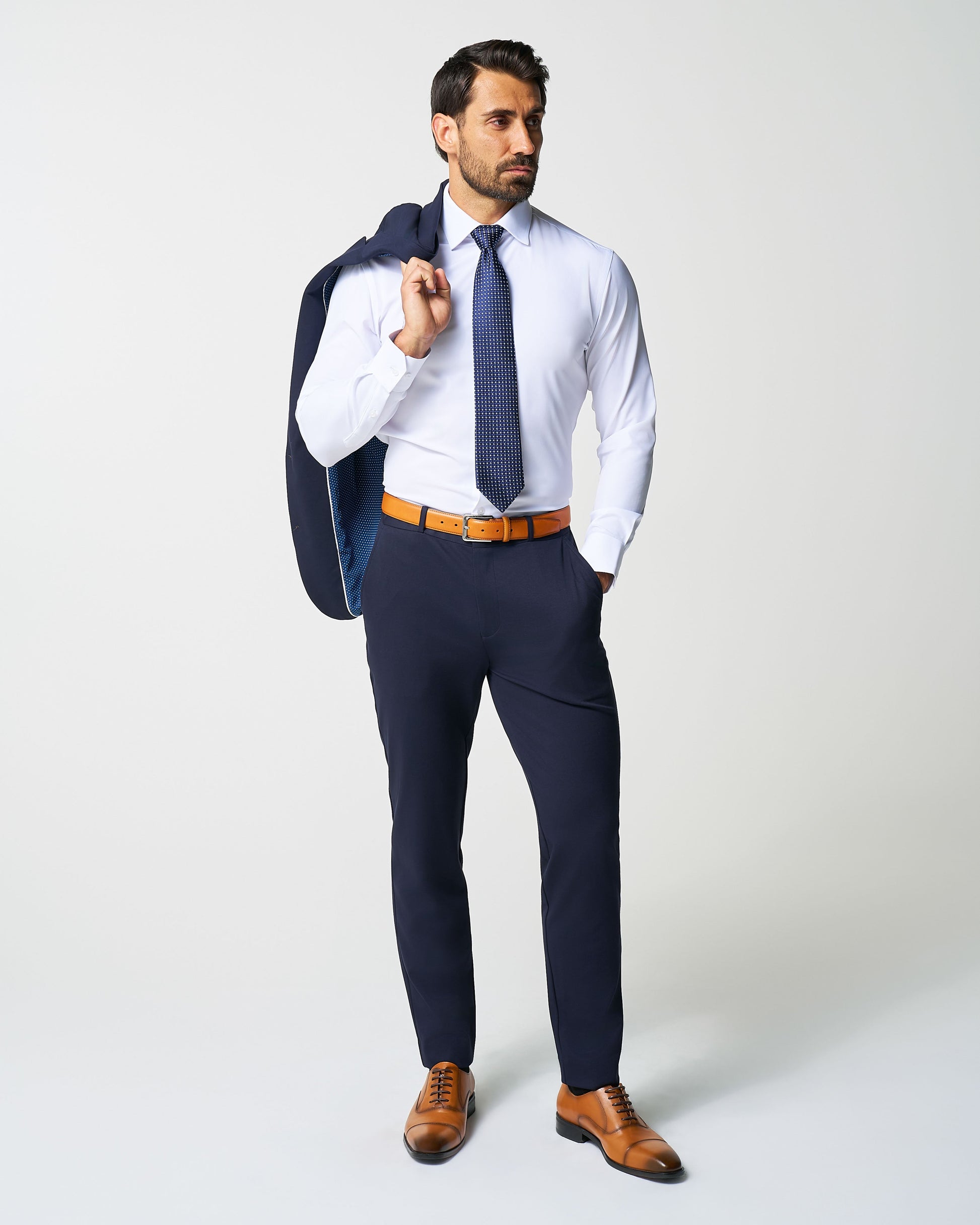 Athletic Fit Stretch Suit Pants - Navy | State & Liberty Suits|Bottoms