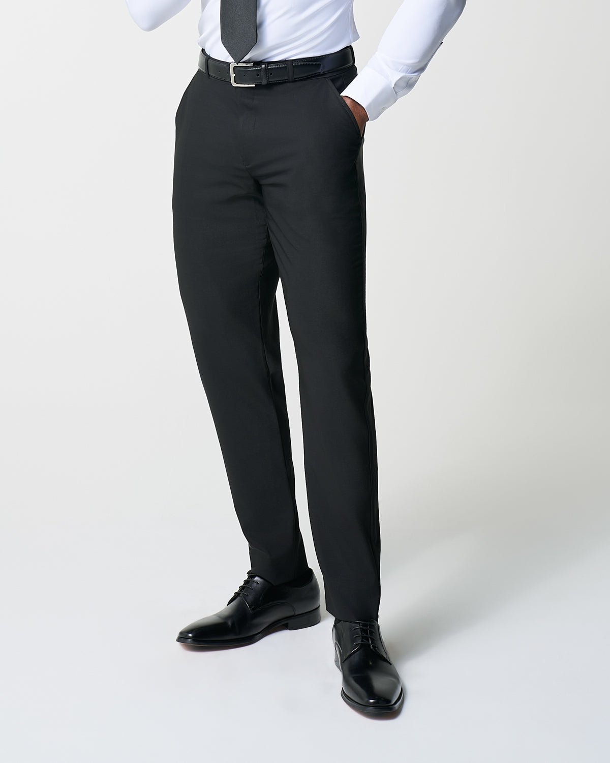 Athletic Fit Stretch Suit Pants - Heathered Black | State & Liberty Suits|Bottoms