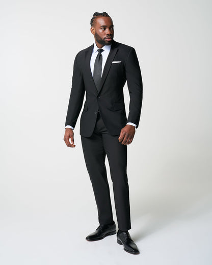 Athletic Fit Stretch Suit Pants - Heathered Black | State & Liberty Suits|Bottoms