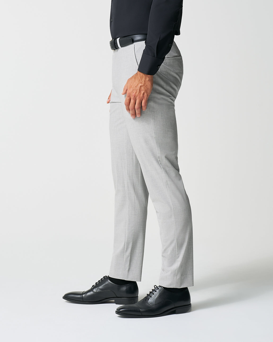 Athletic Fit Suit Pants - Lightweight Heathered Light Grey | State & Liberty Suits|Bottoms