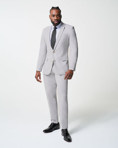 Athletic Fit Suit Pants - Lightweight Heathered Light Grey | State & Liberty Suits|Bottoms