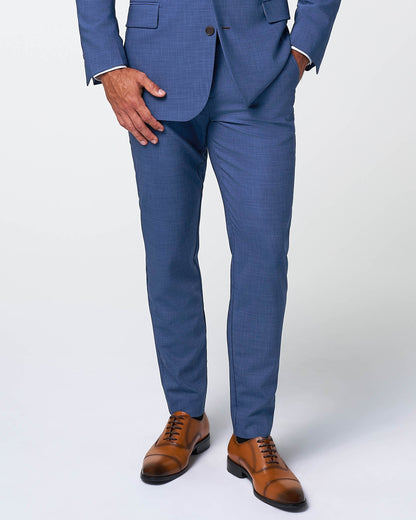 Athletic Fit Stretch Suit Pants - Heathered Blue | State & Liberty Suits|Bottoms