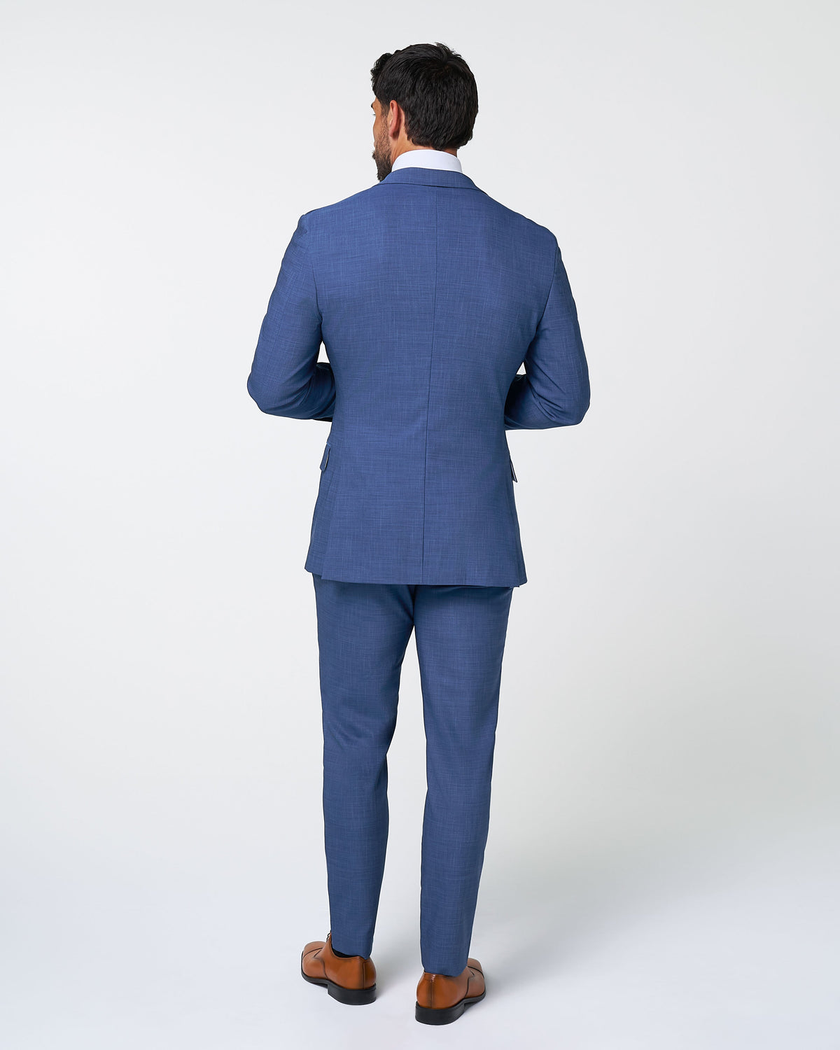 Athletic Fit Stretch Suit Pants - Heathered Blue | State & Liberty Suits|Bottoms