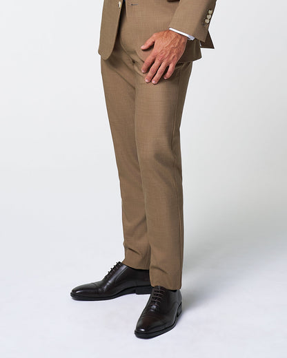 Athletic Fit Stretch Suit Pants - Heathered Cappuccino | State & Liberty Suits|Bottoms