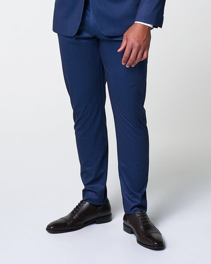 Athletic Fit Stretch Suit Pants - Navy & White Stripe | State & Liberty Suits|Bottoms