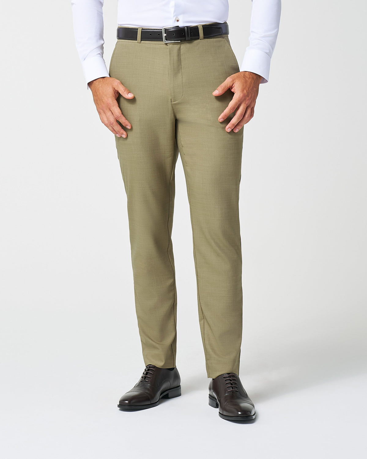 Athletic Fit Stretch Suit Pants - Heathered Olive | State & Liberty Suits|Bottoms