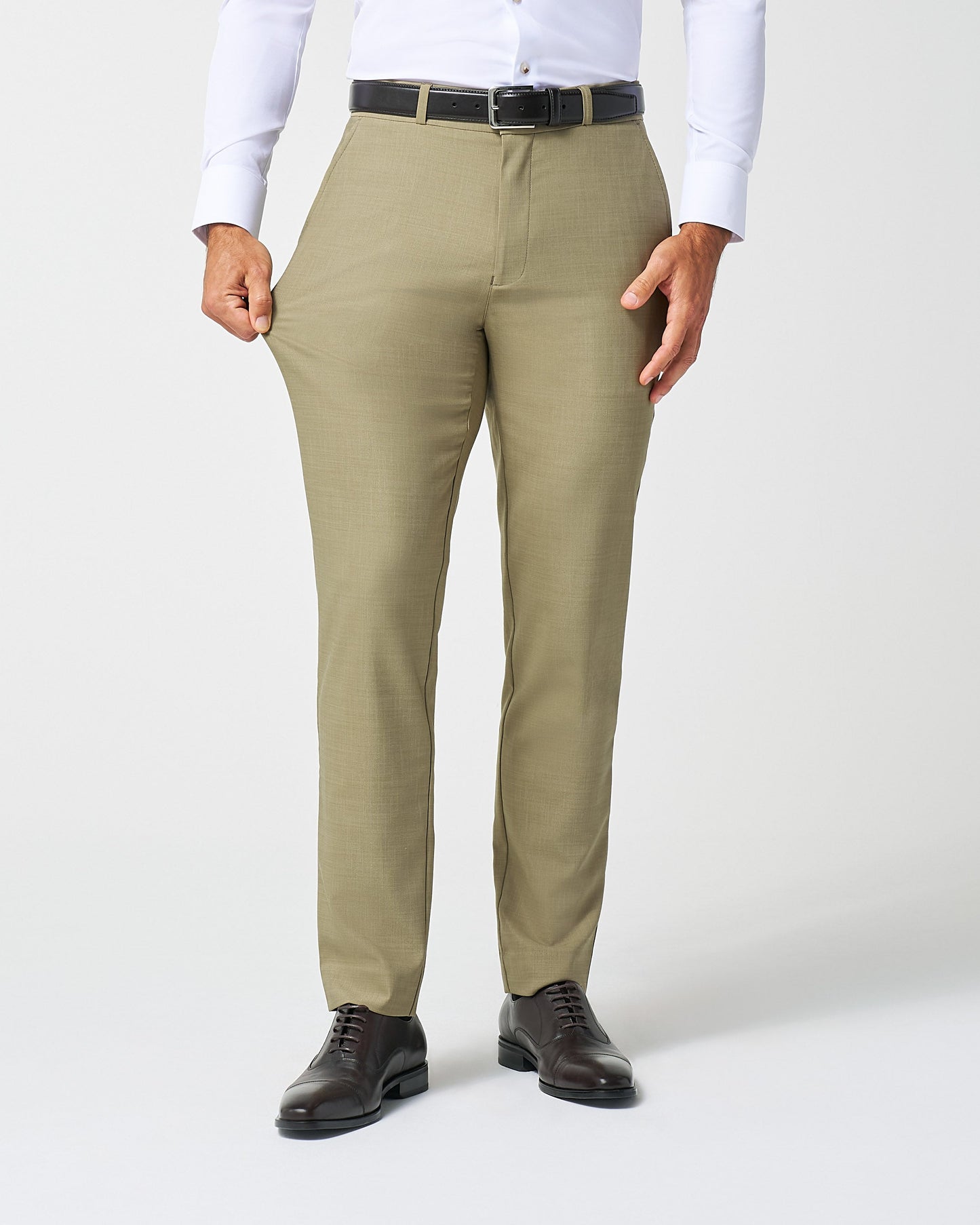 Athletic Fit Stretch Suit Pants - Heathered Olive | State & Liberty Suits|Bottoms