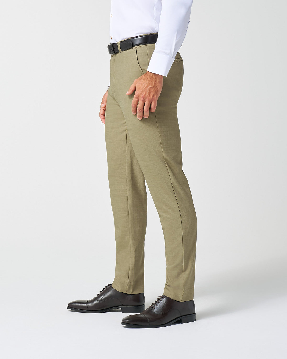 Athletic Fit Stretch Suit Pants - Heathered Olive | State & Liberty Suits|Bottoms